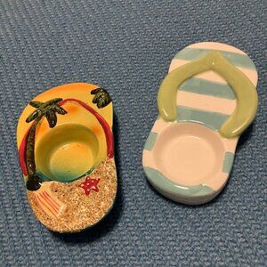 Flip flop tealight holders
